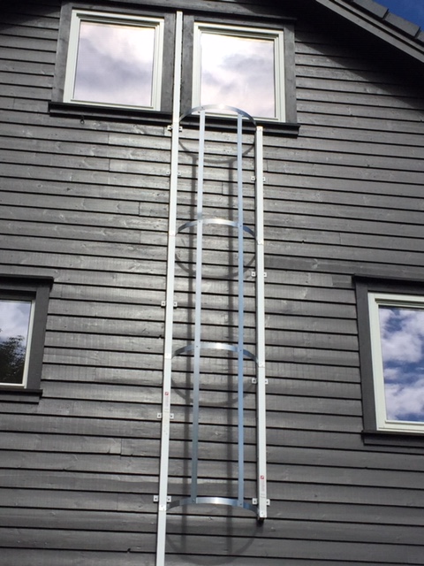 A emergency escape ladder attached to a home